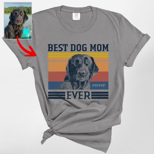 Best Dog Mom Ever Comfort Colors T-Shirt - Vintage Graphic for Mother's Day - Pawarts