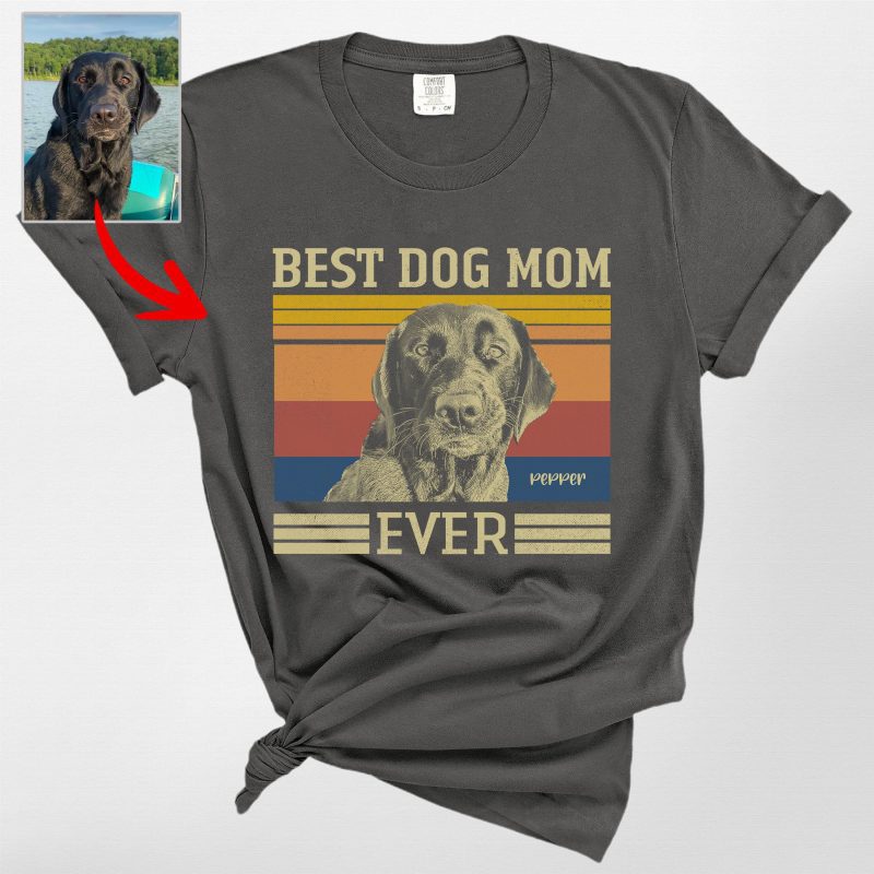 Best Dog Mom Ever Comfort Colors T-Shirt - Vintage Graphic for Mother's Day - Pawarts