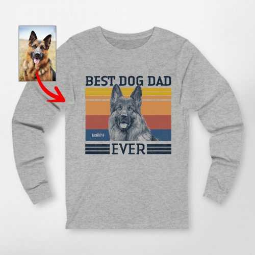 Amazing Best Dog Dad Custom Dog Bella Canvas Long Sleeve Shirt - Pawarts