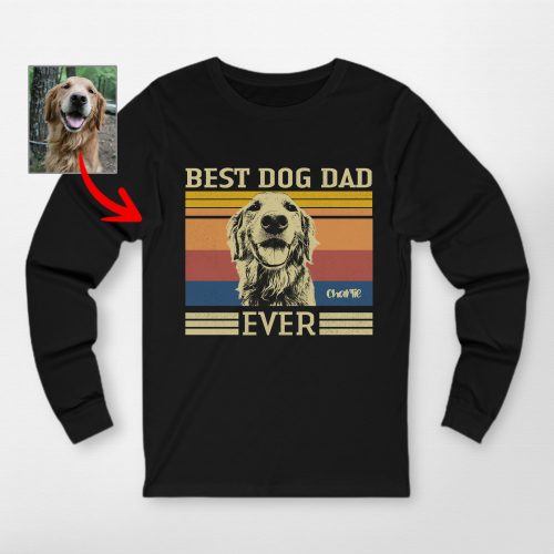 Amazing Best Dog Dad Custom Dog Bella Canvas Long Sleeve Shirt - Pawarts