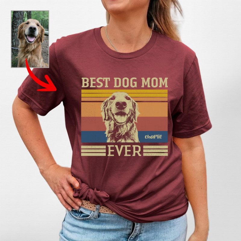 Best Dog Mom Custom Vintage Bella Canvas T-Shirt, Ideal Gift for Mother’s Day - Pawarts