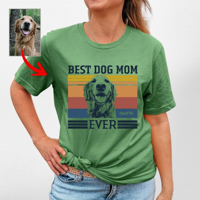 Best Dog Mom Custom Vintage Bella Canvas T-Shirt, Ideal Gift for Mother’s Day - Pawarts