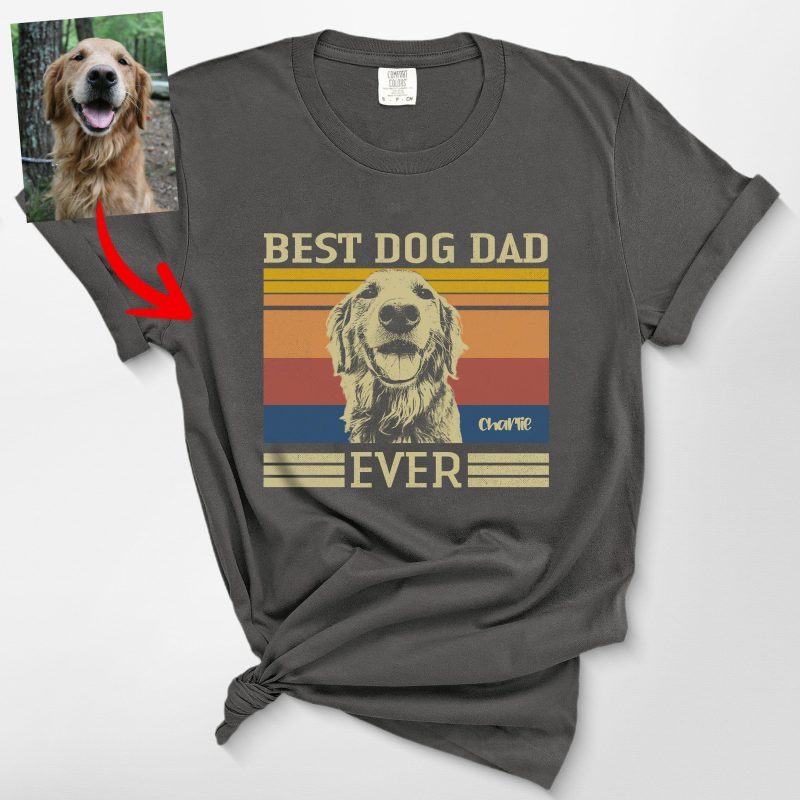 Best Dog Dad Ever Comfort Colors T-Shirt - California Sunset Design - Pawarts