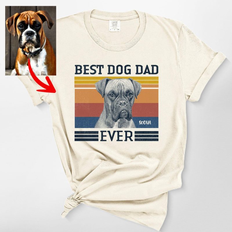 Best Dog Dad Ever Comfort Colors T-Shirt - California Sunset Design - Pawarts