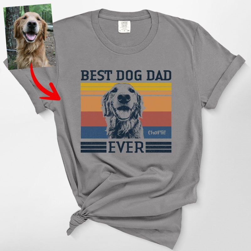 Best Dog Dad Ever Comfort Colors T-Shirt - California Sunset Design - Pawarts