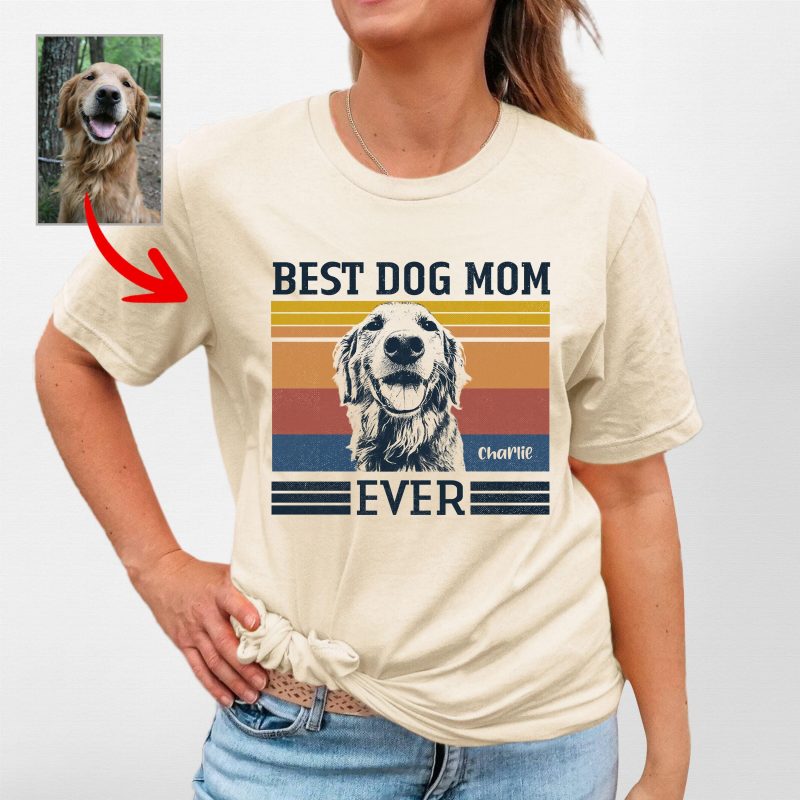 Best Dog Mom Custom Vintage Bella Canvas T-Shirt, Ideal Gift for Mother’s Day - Pawarts