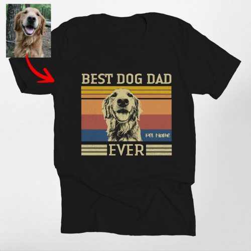 Best Dog Dad Ever Sketch Style Bella Canvas Shirt - Pawarts