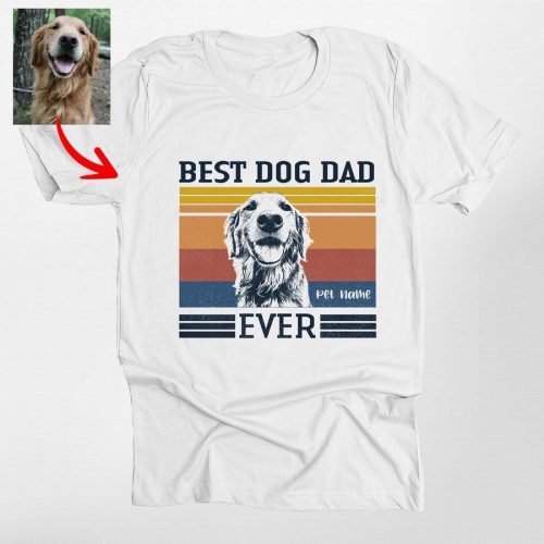 Best Dog Dad Ever Sketch Style Bella Canvas Shirt - Pawarts