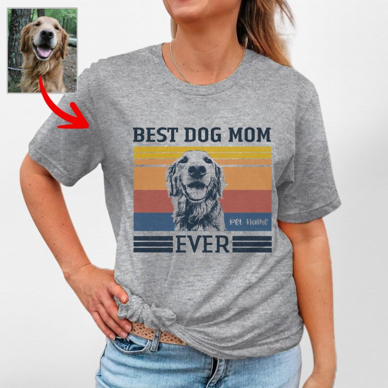 Best Dog Mom Custom Vintage Bella Canvas T-Shirt, Ideal Gift for Mother’s Day - Pawarts