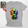 Pawarts | Great Personalized Rainbow Dog Portrait T-shirt - Pawarts