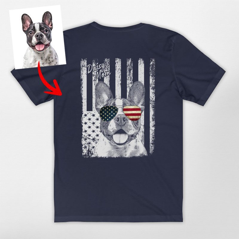 Custom Dog Independence Day Shirt - Back Print with American Flag - Pawarts