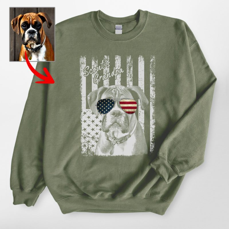 Pawarts - Excellent Custom Dog Sweatshirt For Patriotic Human - Pawarts