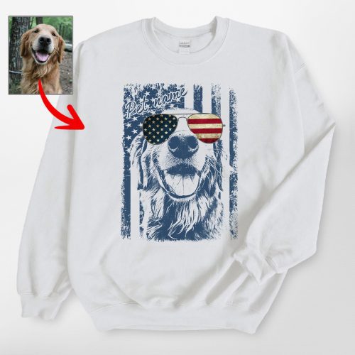 Pawarts - Excellent Custom Dog Sweatshirt For Patriotic Human - Pawarts