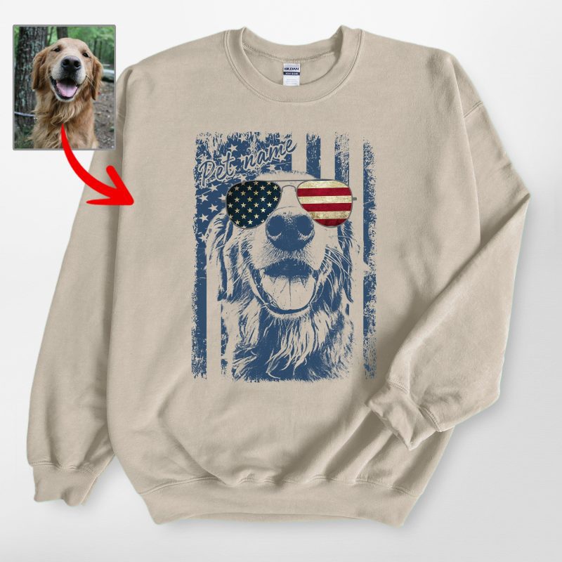 Pawarts - Excellent Custom Dog Sweatshirt For Patriotic Human - Pawarts