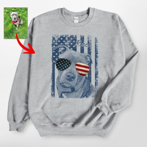 Pawarts - Excellent Custom Dog Sweatshirt For Patriotic Human - Pawarts