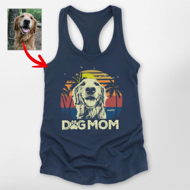 Pawarts | Summer Vibes Customized Dog Portrait Women's Tank Top - Pawarts