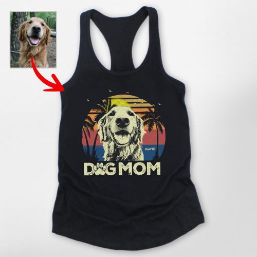 Pawarts | Summer Vibes Customized Dog Portrait Women's Tank Top - Pawarts