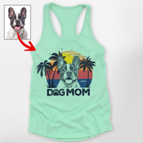 Pawarts | Summer Vibes Customized Dog Portrait Women's Tank Top - Pawarts