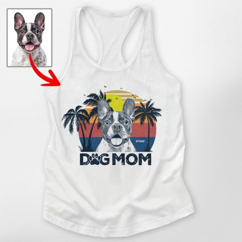 Pawarts | Summer Vibes Customized Dog Portrait Women's Tank Top - Pawarts