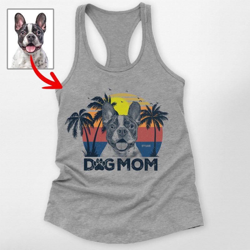 Pawarts | Summer Vibes Customized Dog Portrait Women's Tank Top - Pawarts