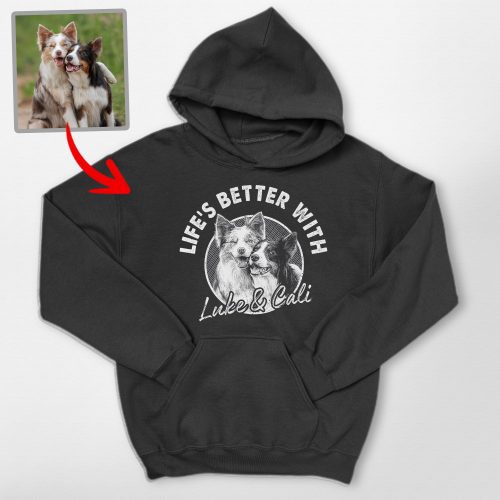 Life is Better with Your Dog Custom Gildan Hoodie for Dog Lovers - Pawarts