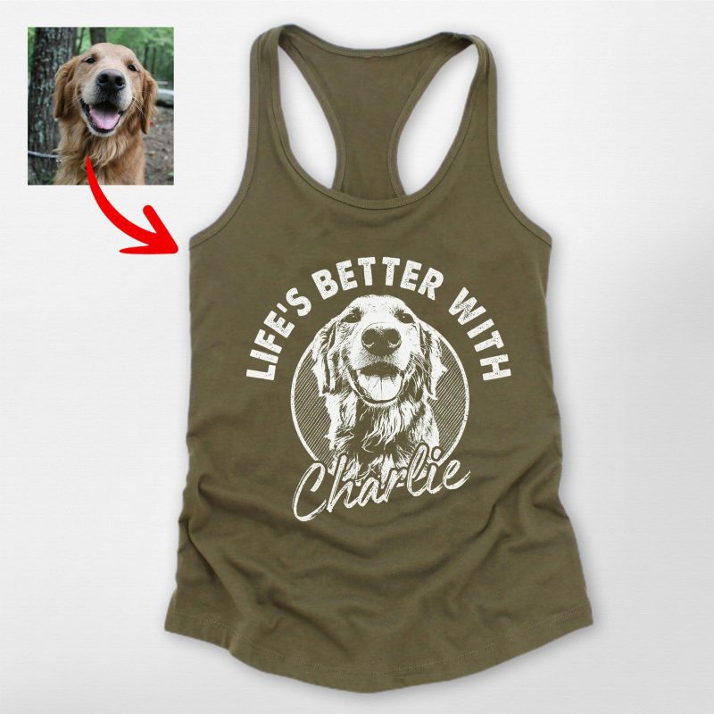 Life is Better with A Dog Custom Racerback Tank Top for Dog Moms - Pawarts