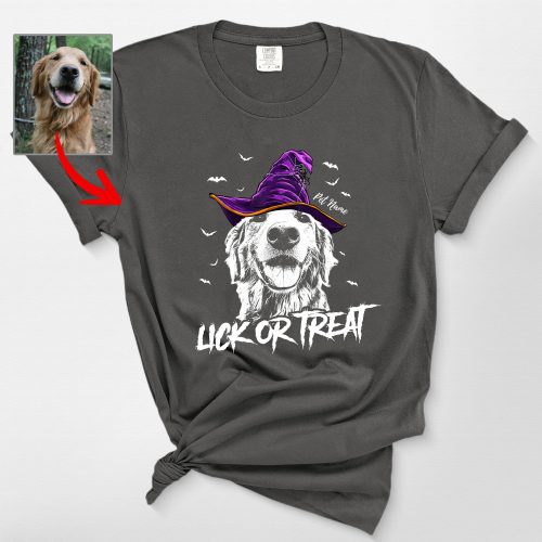 Pawarts | Fall-O-Ween Customized Dog Portrait Comfort Colors T-Shirt - Pawarts