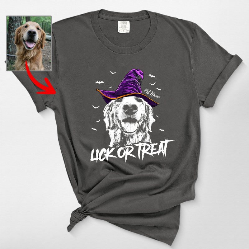 Pawarts | Fall-O-Ween Customized Dog Portrait Comfort Colors T-Shirt - Pawarts