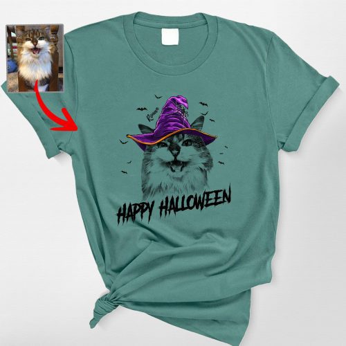 Pawarts | Fall-O-Ween Customized Dog Portrait Comfort Colors T-Shirt - Pawarts