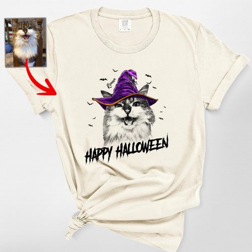 Pawarts | Fall-O-Ween Customized Dog Portrait Comfort Colors T-Shirt - Pawarts