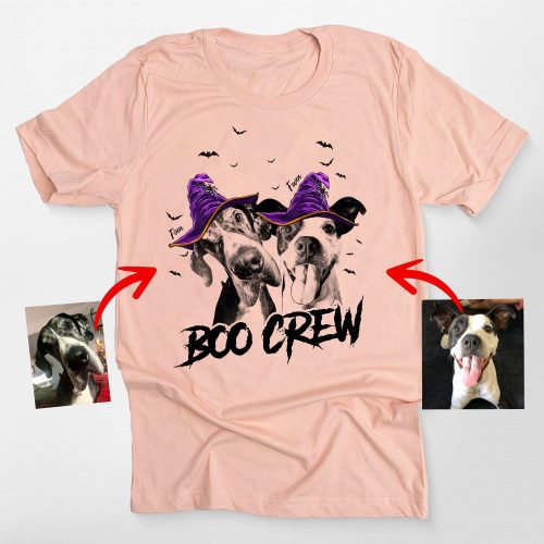 Custom Witch Dog Portrait Halloween T-Shirt for Dog Moms - Pawarts