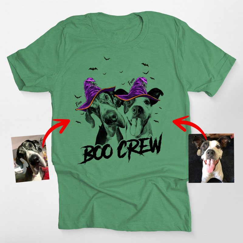 Custom Witch Dog Portrait Halloween T-Shirt for Dog Moms - Pawarts