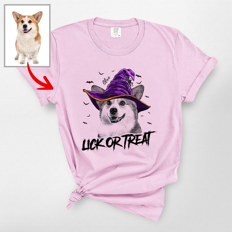 Pawarts | Fall-O-Ween Customized Dog Portrait Comfort Colors T-Shirt - Pawarts