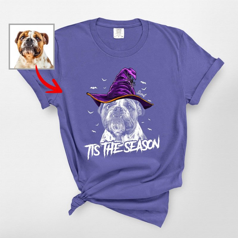 Pawarts | Fall-O-Ween Customized Dog Portrait Comfort Colors T-Shirt - Pawarts