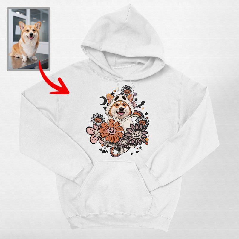 Customized Flora Vintage Dog Ghost Hoodie - Pawarts