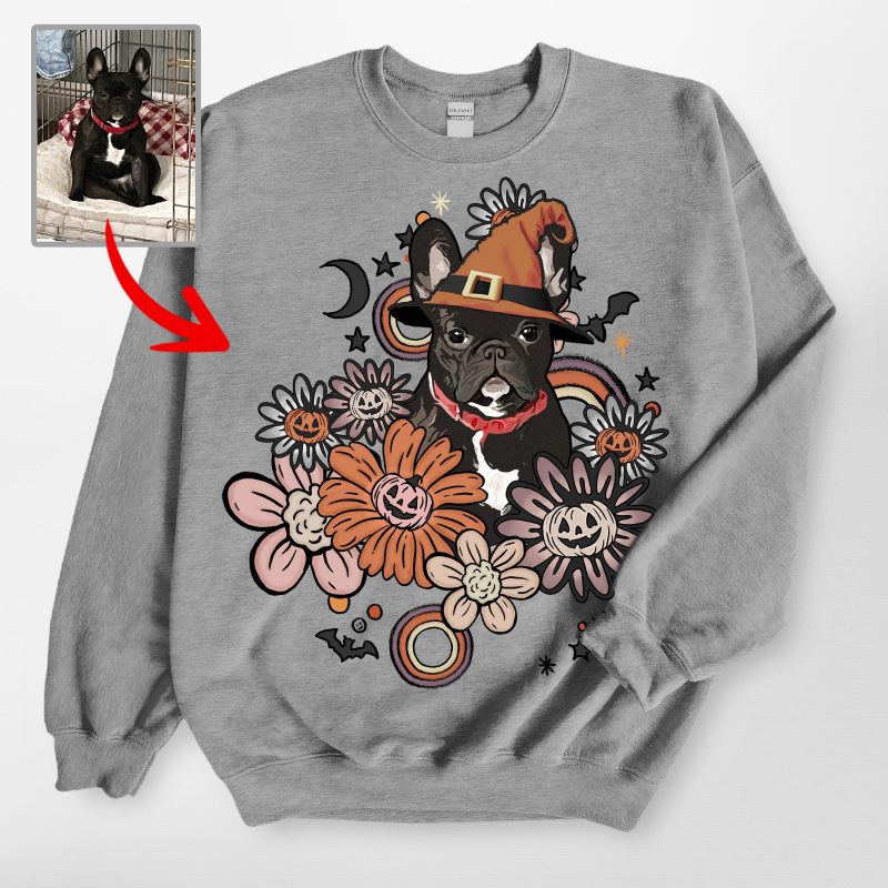 Customized Flora Vintage Dog Ghost Sweatshirt - Pawarts