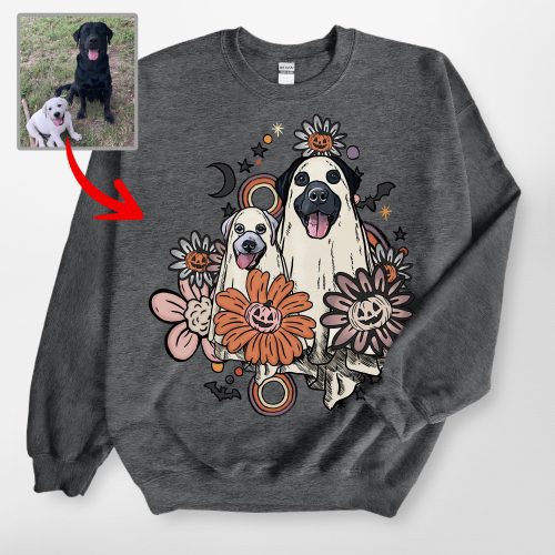 Customized Flora Vintage Dog Ghost Sweatshirt - Pawarts