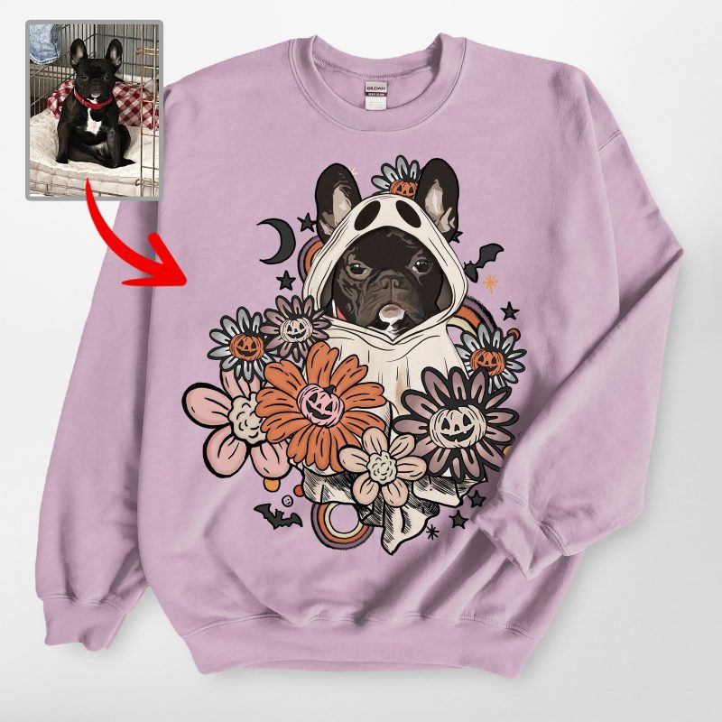 Customized Flora Vintage Dog Ghost Sweatshirt - Pawarts