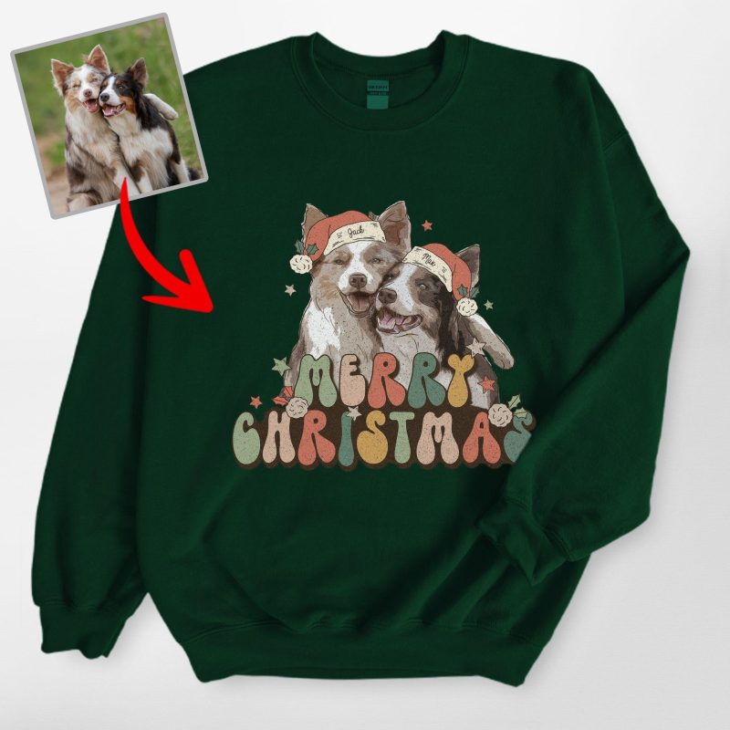 Custom Merry Christmas Gildan Sweatshirt - Pawarts