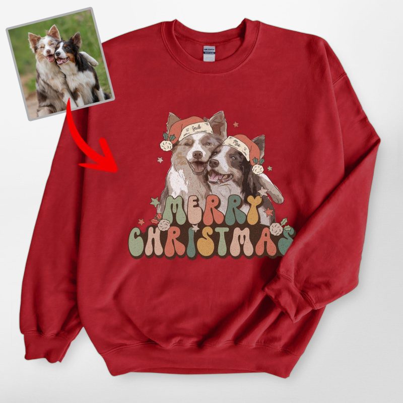 Custom Merry Christmas Gildan Sweatshirt - Pawarts