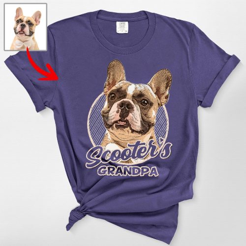 Vintage Graphic Custom Dog Portrait Comfort Colors Tee for Dog Lovers - Pawarts