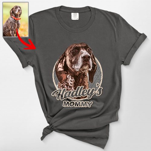 Vintage Graphic Custom Dog Portrait Comfort Colors Tee for Dog Lovers - Pawarts