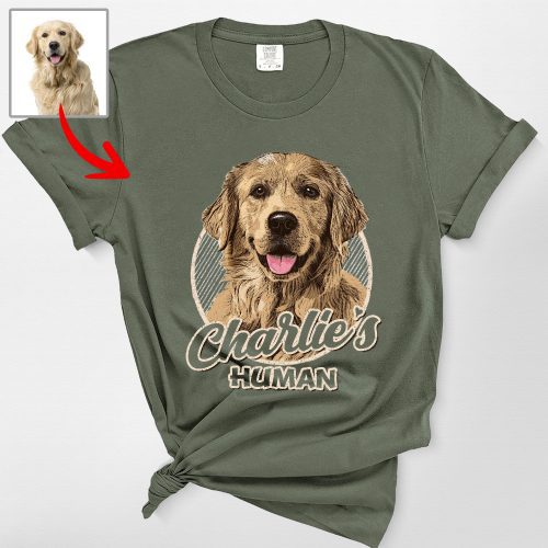 Vintage Graphic Custom Dog Portrait Comfort Colors Tee for Dog Lovers - Pawarts