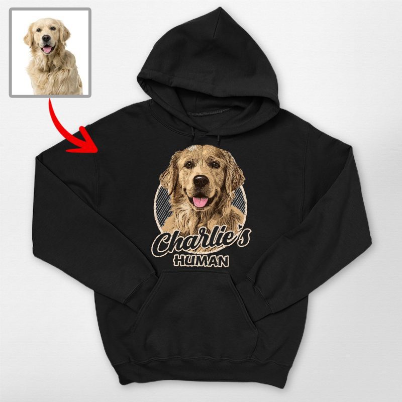 Custom Dog Painting Hoodie - Vintage Sketch Design with Dog’s photo - Pawarts