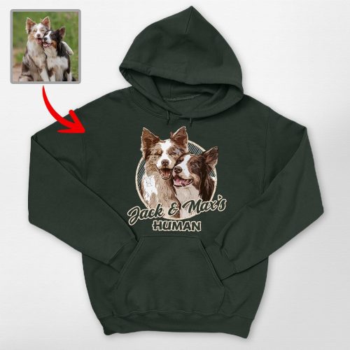 Custom Dog Painting Hoodie - Vintage Sketch Design with Dog’s photo - Pawarts