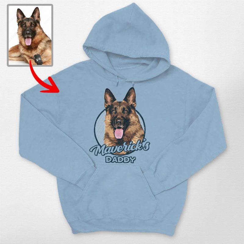 Custom Dog Painting Hoodie - Vintage Sketch Design with Dog’s photo - Pawarts