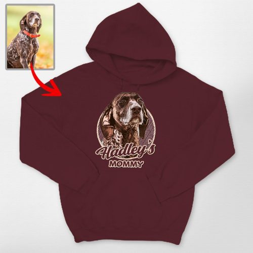 Custom Dog Painting Hoodie - Vintage Sketch Design with Dog’s photo - Pawarts