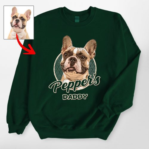 Vintage Style Custom Dog Portrait Gildan Sweatshirt Gift for Dog Lovers - Pawarts