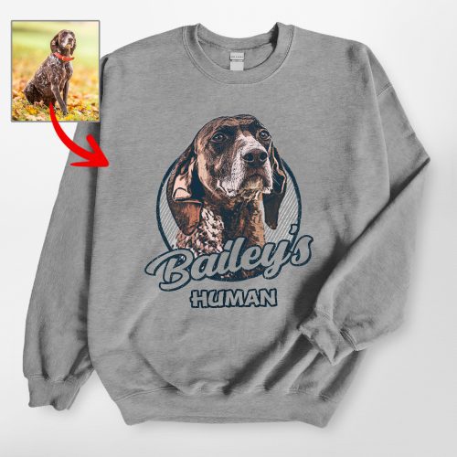 Vintage Style Custom Dog Portrait Gildan Sweatshirt Gift for Dog Lovers - Pawarts