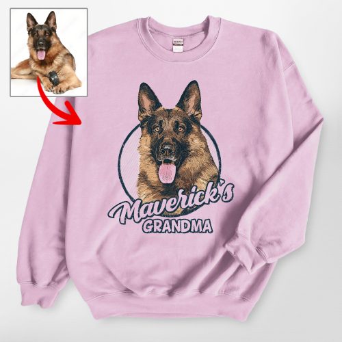 Vintage Style Custom Dog Portrait Gildan Sweatshirt Gift for Dog Lovers - Pawarts